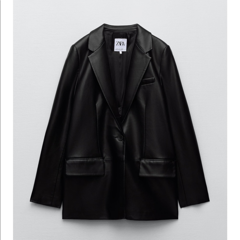 NWT Zara Oversized Leather Blazer